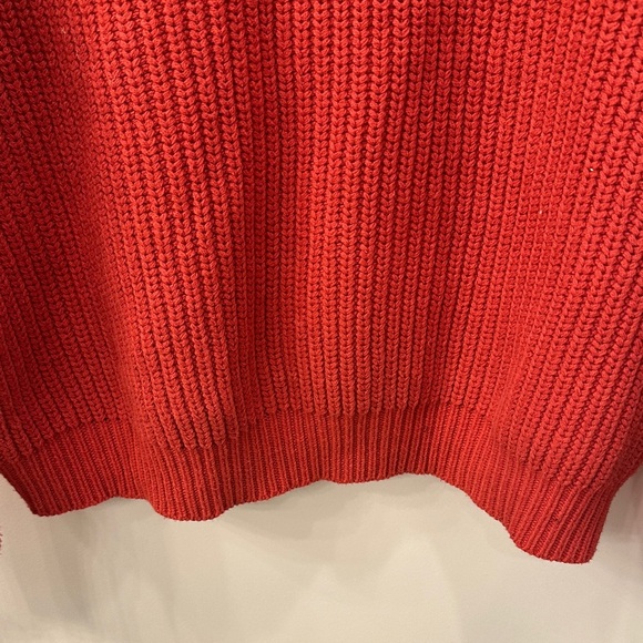 Bohm Red/Rust Button-Up Cable Knit Sweater like new M - Picture 4 of 5